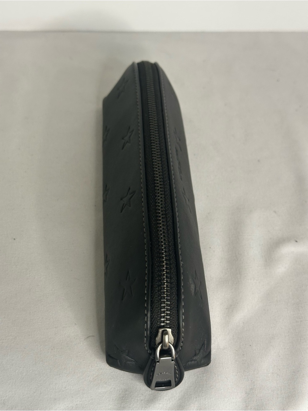 Coach Black Star-Embossed Leather Pencil Case Pouch - Picture 3 of 7